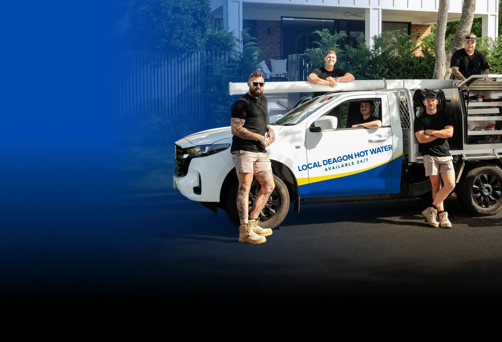 Local Deagon Hot Water team with the ute